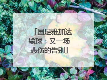 国足雅加达输球：又一场悲伤的告别