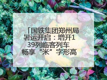国铁集团郑州局暑运开启：增开139列临客列车 畅享“米”字形高铁出行圈