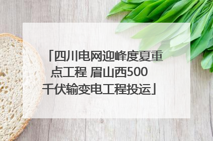 四川电网迎峰度夏重点工程 眉山西500千伏输变电工程投运