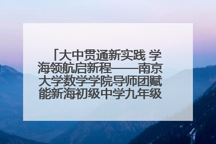 大中贯通新实践 学海领航启新程——南京大学数学学院导师团赋能新海初级中学九年级学子生涯规划