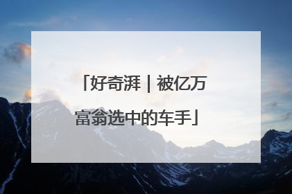 好奇湃｜被亿万富翁选中的车手