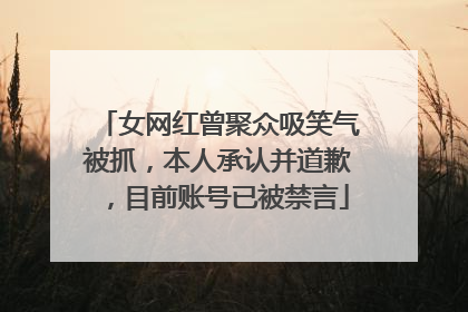 女网红曾聚众吸笑气被抓，本人承认并道歉，目前账号已被禁言