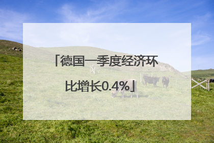 德国一季度经济环比增长0.4%