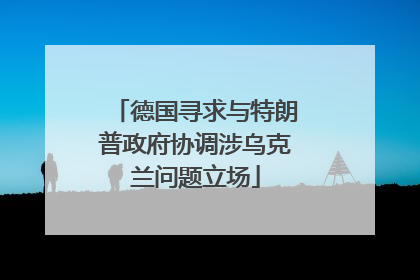 德国寻求与特朗普政府协调涉乌克兰问题立场