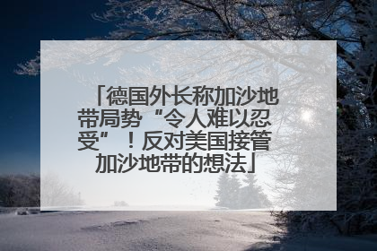 德国外长称加沙地带局势“令人难以忍受”！反对美国接管加沙地带的想法