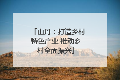 山丹：打造乡村特色产业 推动乡村全面振兴