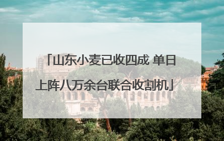 山东小麦已收四成 单日上阵八万余台联合收割机