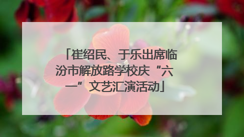 崔绍民、于乐出席临汾市解放路学校庆“六一”文艺汇演活动