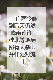 广西今晚到后天仍然降雨连连 桂北等地局部有大暴雨并伴强对流