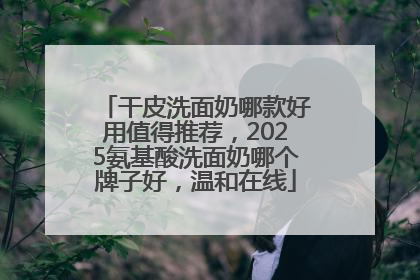 干皮洗面奶哪款好用值得推荐，2025氨基酸洗面奶哪个牌子好，温和在线