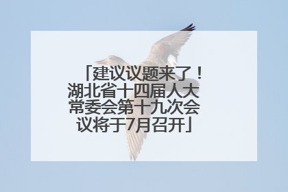 建议议题来了！湖北省十四届人大常委会第十九次会议将于7月召开