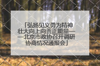 弘扬见义勇为精神 壮大向上向善正能量——北京市政协召开调研协商情况通报会
