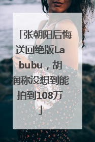 张朝阳后悔送回绝版Labubu，胡润称没想到能拍到108万