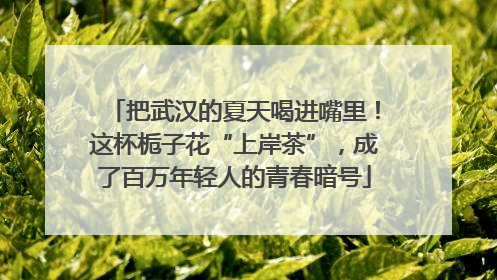 把武汉的夏天喝进嘴里！这杯栀子花“上岸茶”，成了百万年轻人的青春暗号