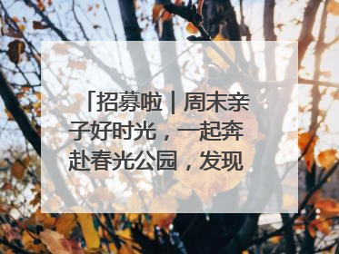 招募啦｜周末亲子好时光，一起奔赴春光公园，发现环上之美！