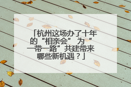杭州这场办了十年的“相亲会” 为“一带一路”共建带来哪些新机遇？