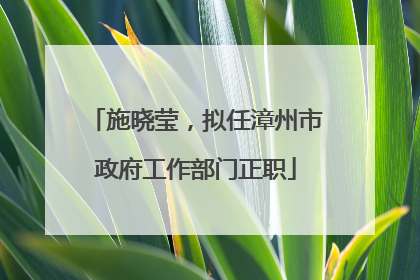 施晓莹，拟任漳州市政府工作部门正职