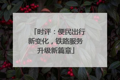 时评：便民出行新变化，铁路服务升级新篇章