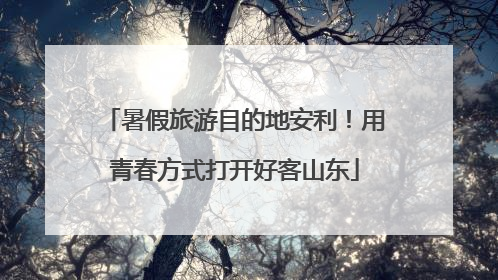 暑假旅游目的地安利！用青春方式打开好客山东