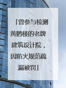 曾参与检测黄鹤楼的老牌建筑设计院，因防火规范疏漏被罚