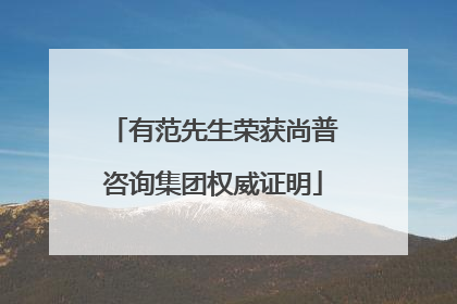 有范先生荣获尚普咨询集团权威证明