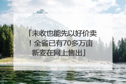 未收也能先以好价卖！全省已有70多万亩新麦在网上售出