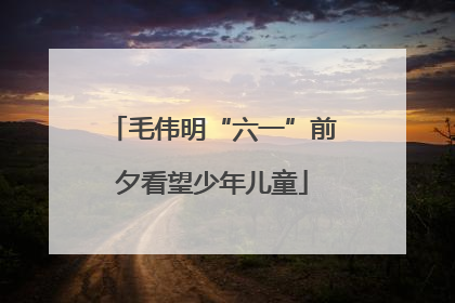毛伟明“六一”前夕看望少年儿童
