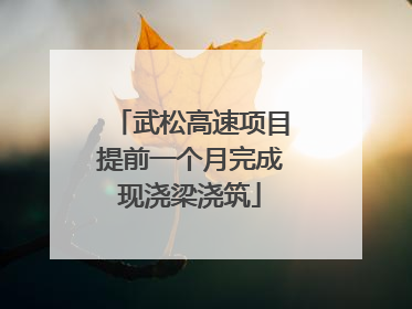 武松高速项目提前一个月完成现浇梁浇筑