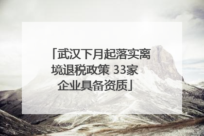武汉下月起落实离境退税政策 33家企业具备资质