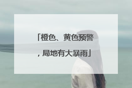 橙色、黄色预警，局地有大暴雨