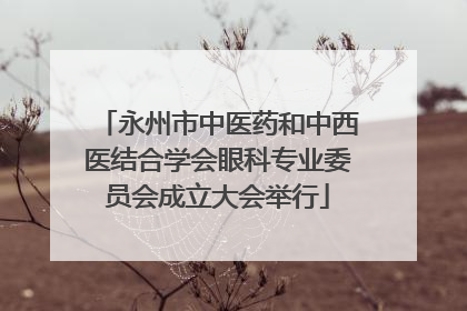永州市中医药和中西医结合学会眼科专业委员会成立大会举行
