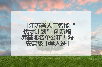 江苏省人工智能“优才计划” 创新培养基地名单公布！海安高级中学入选