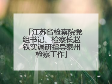 江苏省检察院党组书记、检察长赵铁实调研指导泰州检察工作