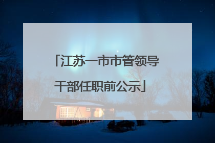江苏一市市管领导干部任职前公示