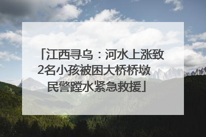 江西寻乌：河水上涨致2名小孩被困大桥桥墩 民警蹚水紧急救援