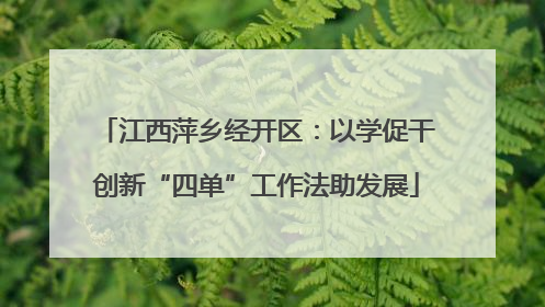 江西萍乡经开区：以学促干创新“四单”工作法助发展