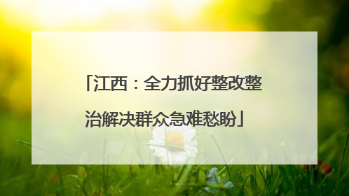 江西：全力抓好整改整治解决群众急难愁盼