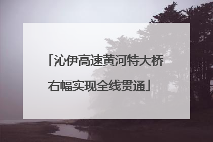 沁伊高速黄河特大桥右幅实现全线贯通