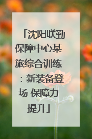 沈阳联勤保障中心某旅综合训练：新装备登场 保障力提升
