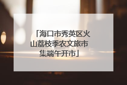 海口市秀英区火山荔枝季农文旅市集端午开市