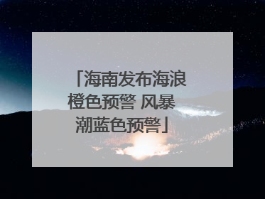 海南发布海浪橙色预警 风暴潮蓝色预警