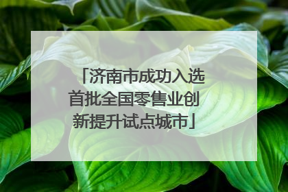 济南市成功入选首批全国零售业创新提升试点城市