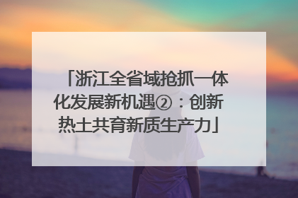浙江全省域抢抓一体化发展新机遇②：创新热土共育新质生产力