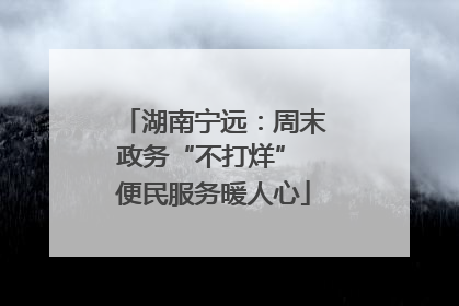 湖南宁远：周末政务“不打烊” 便民服务暖人心