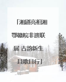 湘剧亮相湘鄂赣皖非遗联展 古韵新生 且歌且行