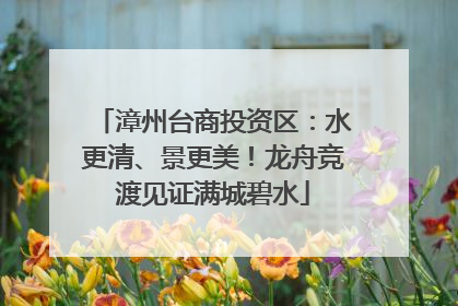 漳州台商投资区：水更清、景更美！龙舟竞渡见证满城碧水