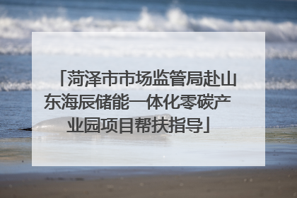 菏泽市市场监管局赴山东海辰储能一体化零碳产业园项目帮扶指导