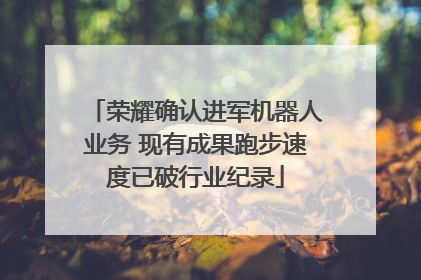 荣耀确认进军机器人业务 现有成果跑步速度已破行业纪录
