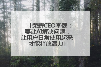 荣耀CEO李健：要让AI解决问题，让用户日常使用起来才能释放潜力