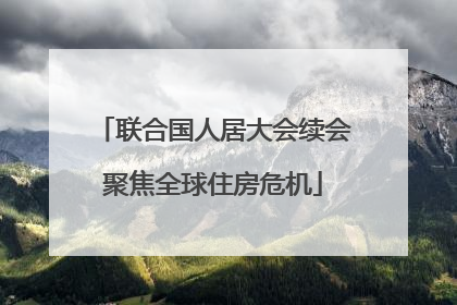 联合国人居大会续会聚焦全球住房危机